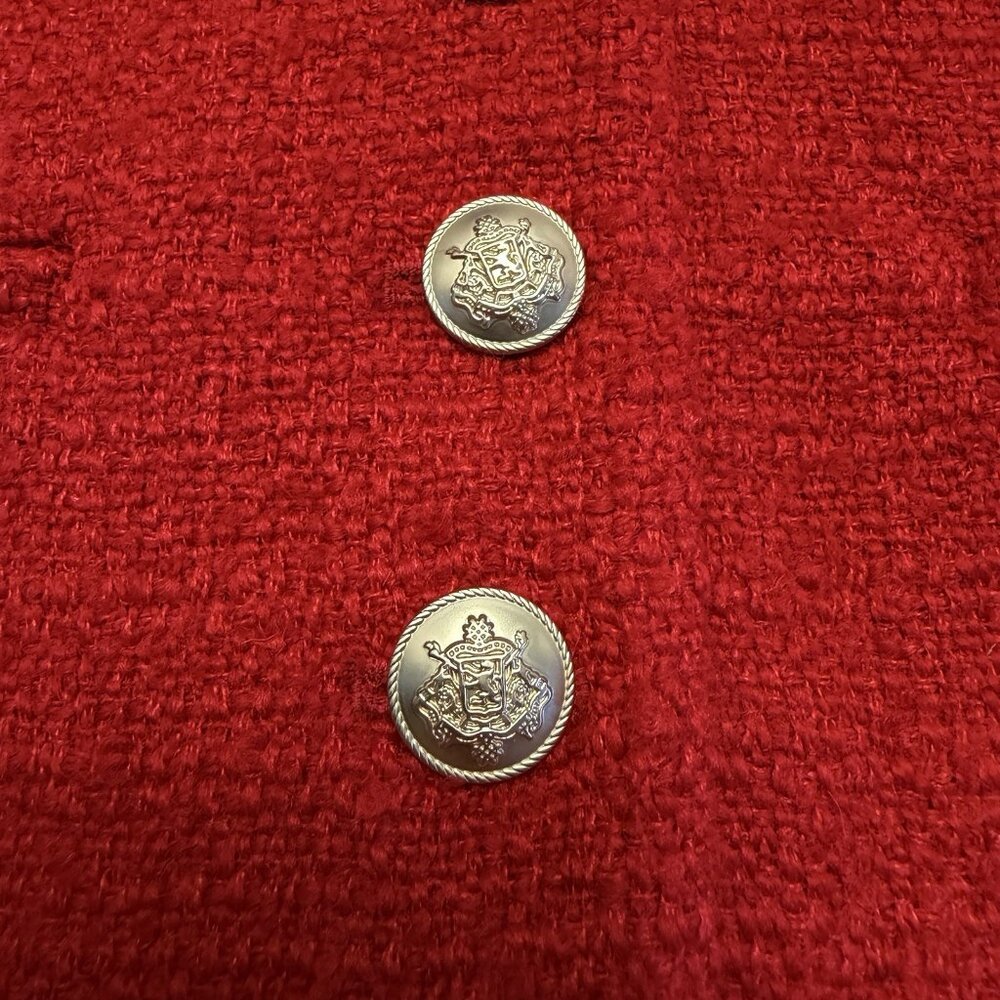 J. Crew V-Neck Lady Jacket in Maritime Tweed Festival Red NWT Size 0 BV211 - Picture 8 of 14